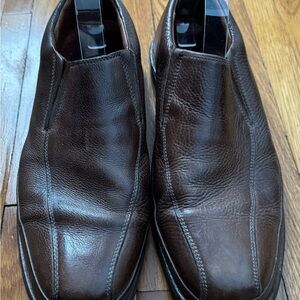 Sandro Comfort Gel Men's Brown Leather Slip-On dress Shoes loafers, size 11D